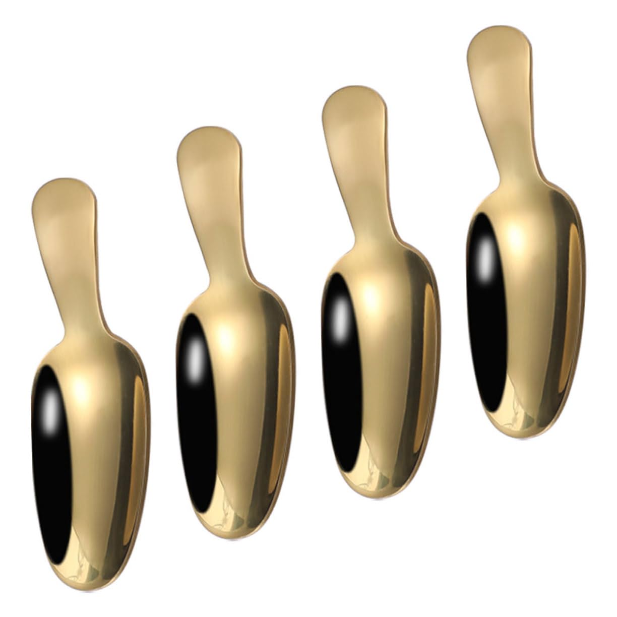 Mobestech 4pcs Stainless Steel Tea Spoons Short-handled Dessert and Tea Scoops for Ice Cream and Seasoning and Kitchen Essentials