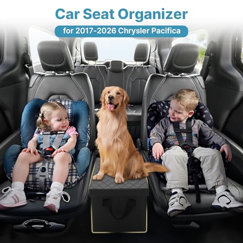 Image of Mixsuper Liner Car Seat Organizer for Chrysler Pacifica 2017-2026, Console Organizer Backseat Box for Pacifica, Supplies Dog Box Storage Bin Travel Accessories