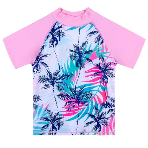 Image of Girls Two Piece Swimsuit Floral UPF 50+ Rash Guard Set Kids Beach Swimwear