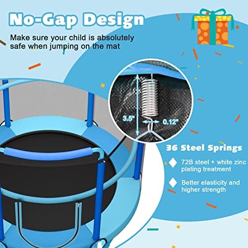 Giantex 60" Trampoline for Kids, Heavy Duty Small Mini Toddler Trampoline with Ring and Horizontal Bar, Adjustable Height, Max Weight 330 lbs, 5 Ft Outdoor Indoor Trampoline for 3-7 Ages 6 512Gk3V7cfL. AC