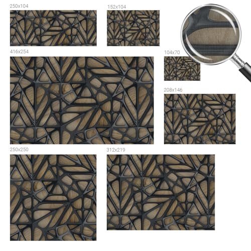 Décor mural adhésif Tulup 104x70 cm sublime votre chambre avec son élégant motif de filet en bois