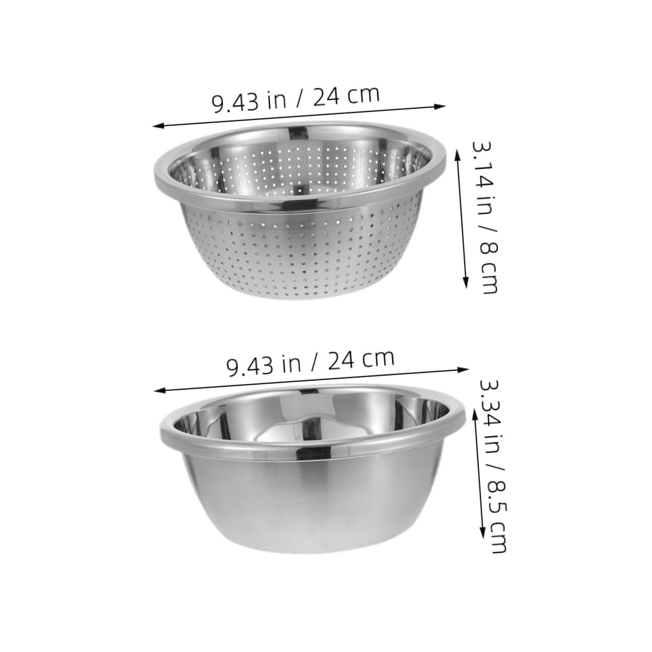 Scolapasta Multifunzionale in Acciaio Inox Doppio Strato e Design a Fori Fini, per Drenare Frutta e Verdura in Cucina Interna o Campeggio