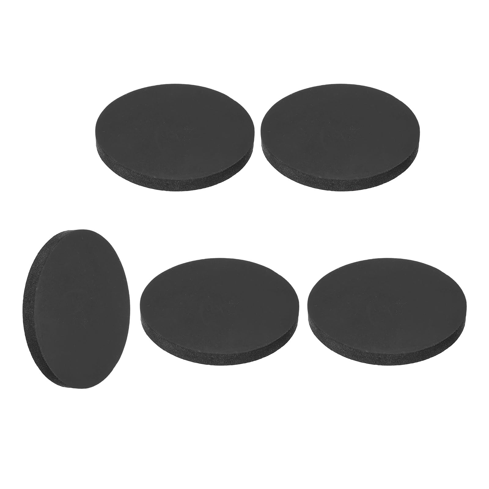 sourcing map 5Pcs Rubber Solid Discs Washers, 50mm OD x 4mm Thick Anti Slip Bumper Pads Non-Adhesive Rubber Spacers Flat Round Gasket Pad for Furniture Appliances DIY Craft, Black
