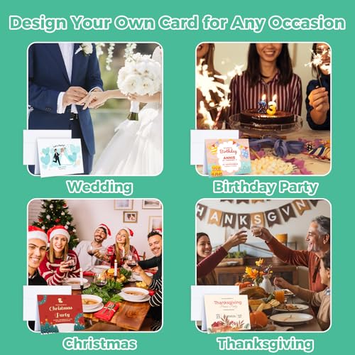 100 Pack Blank White Cards and Envelopes, Ohuhu 5 x 7 Heavyweight Folded Cardstock and A7 Envelopes for DIY Cards, Wedding, Birthday, Invitations, Thank You Cards & All Occasion image 3
