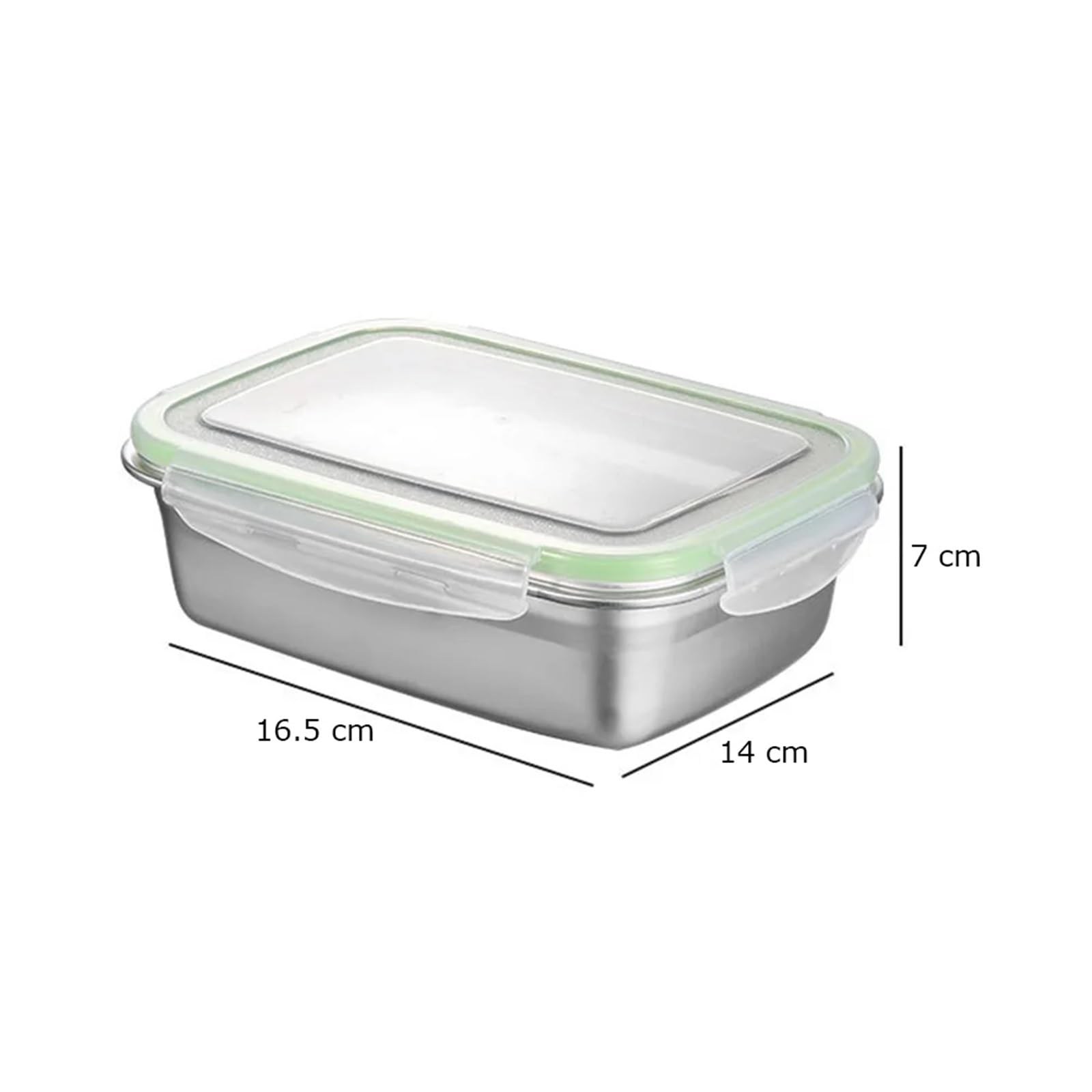 Recipientes para alimentos de acero inoxidable Fiambrera de acero inoxidable con aislamiento térmico y sellado for el hogar la oficina, 350 ml(16.5x12x6cm)