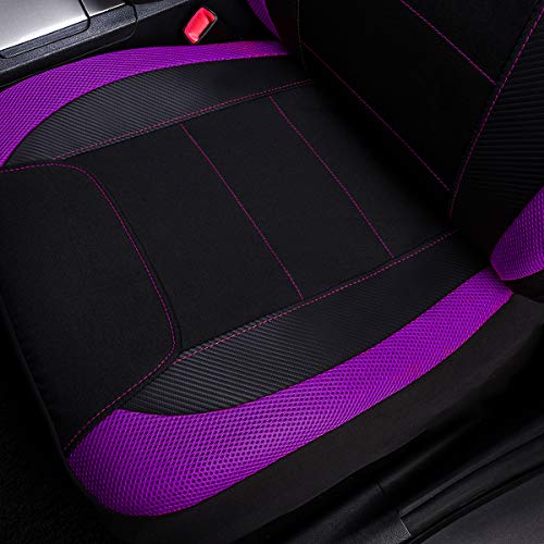 Flying Banner Gabardine Vordersitzbezüge aus Netzstoff Airbag-kompatibel universell für die meisten Autos LKWs Lieferwagen SUVs (Lila)