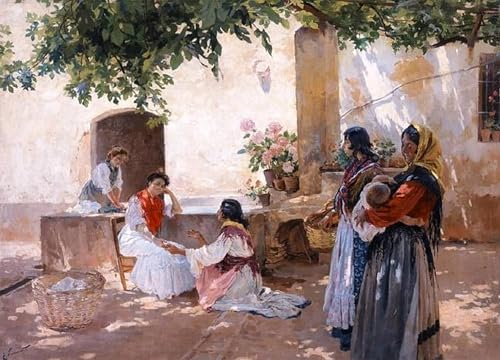Tableau la diseuse de bonne aventure par Enrique Simonet impression sur toile 60x90cm