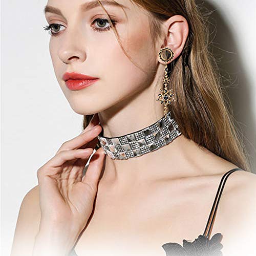 Casvort 2 PCS 6mm-25mm Hypoallergenic 316 Stainless Steel Beautiful Asymmetrical Moon Star Dangle Ear Plugs Tunnels Gauges Stretcher Piercing Body Jewelry3