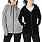 TEX2FIT 2-Pack Full Zip Hoodies for Women, Fleece Zip Hooded Sweatshirt (2pcs Set)(Grey Melange/Black, X-Large)
