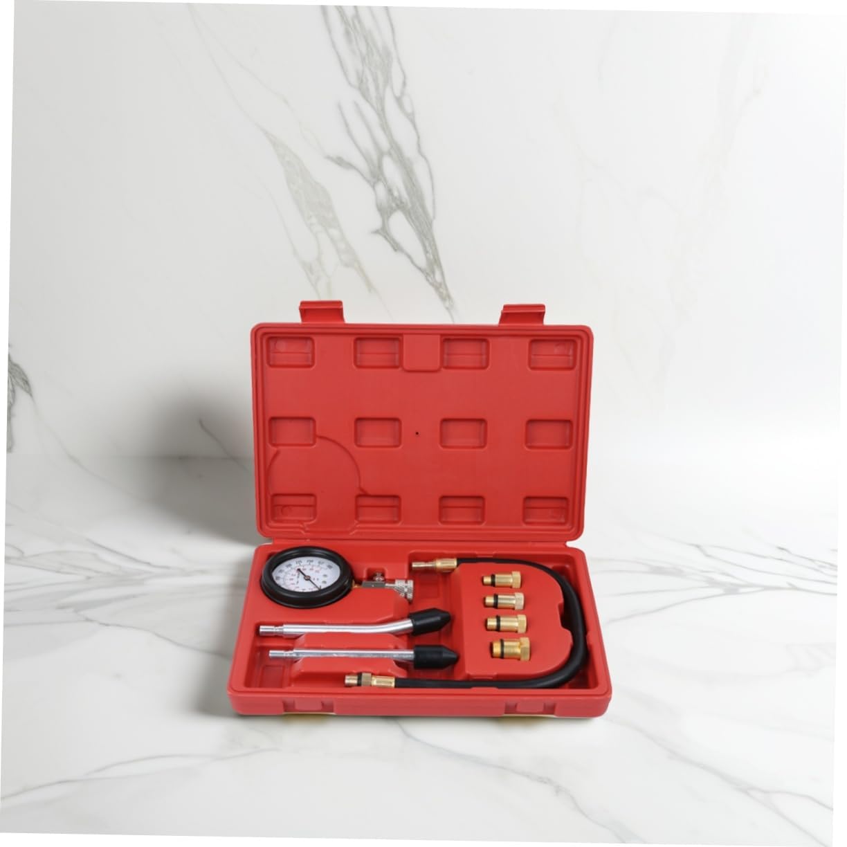 PRETYZOOM 1Set Multi Functional Cylinder Pressure Gauge Compression Tester for Car Motorcycle Accurate Readings Up to Psi for Petrol Engines with Quick Coupling Molded Case