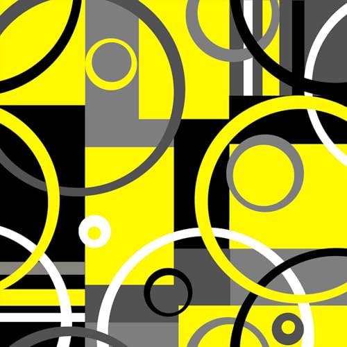 Rideau de douche abstraction bohème jaune au design géométrique simple et épuré - 8