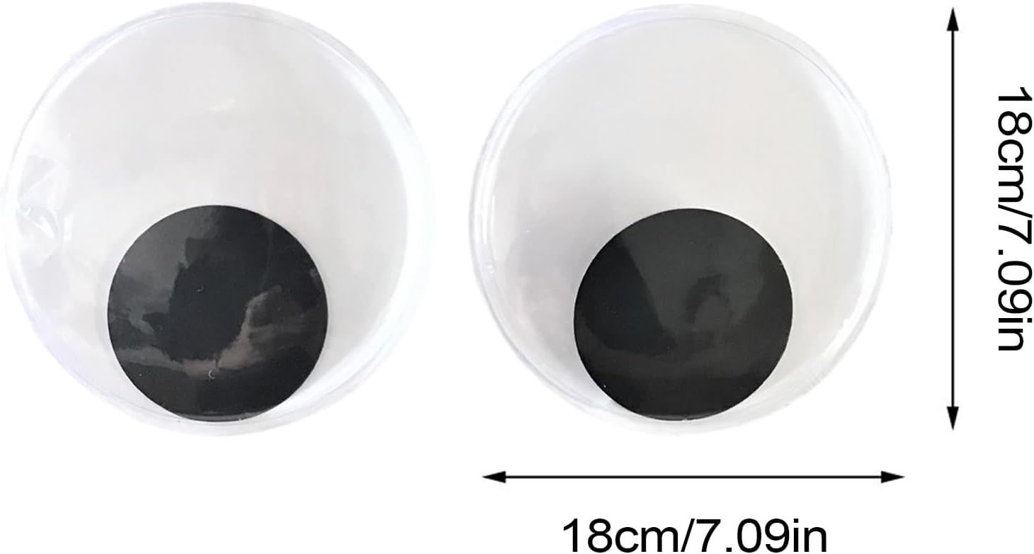 Large Googly Eyes, Self Adhesive Wiggle, 1-Pair Craft Eyes with Sticky Backing, PVC Craft Supplies with Sturdy Design, DIY Decoration for Halloween Home Holiday Party Desk Dormitory Room School