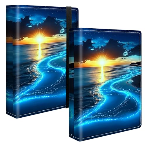 Image of Photo Album 4x6 120 Pockets Photos with Strong Elastic Band, Small Mini Albums Sheet Protector Folder for Photos, Album for Family Wedding Women Men Baby Vacation Gift, Blue Beach