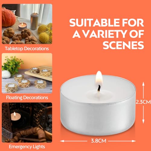 Tea Lights Candles 8 Hour Long Burn Time White Unscented 100 Pack - Image 6