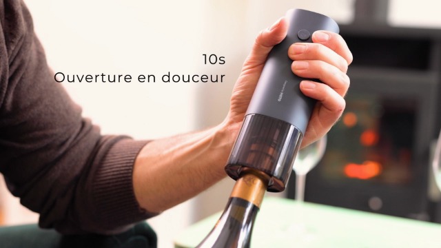 Tire-bouchon électrique HOTO - Ouvre-bouteille Sans Fil 10 Secondes - Avec Coupe-capsule - Alimentation 4xAA