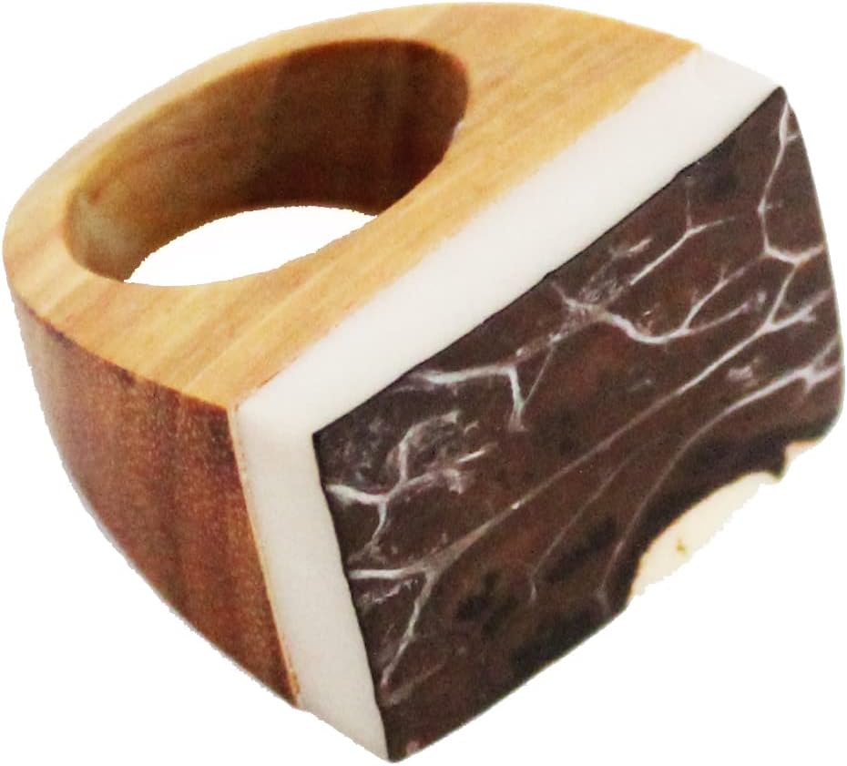 Wood and Tagua Nut Ring Handmade Fair Trade