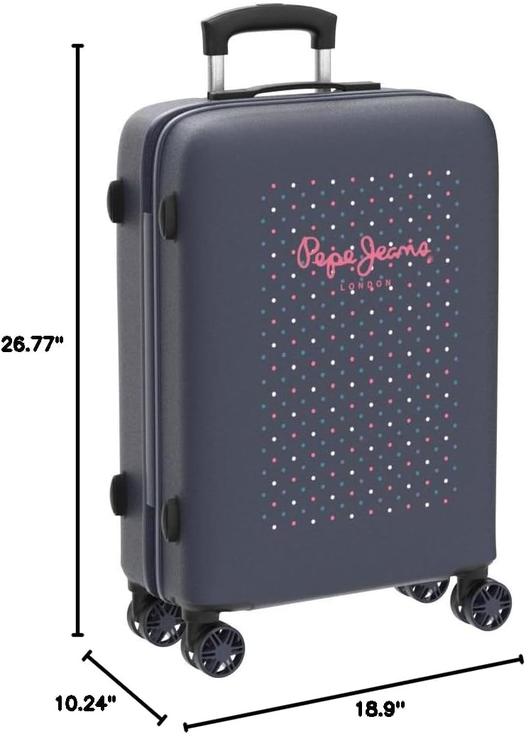 Pepe Jeans Molly Mittlerer Koffer Mehrfarbig 48x68x26 cms Hartschalen ABS Kombinationsschloss 70L 3,7Kgs 4 Doppelräder