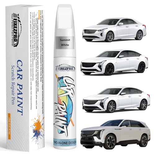 Image of Summit White(GAZ /WA8624) Touch Up Paint for Cadillac, Exact Color Match Car Paint Scratch Repair Remover Pen Kit Fix Vehicle Chips and Automotive Nicks Scuff