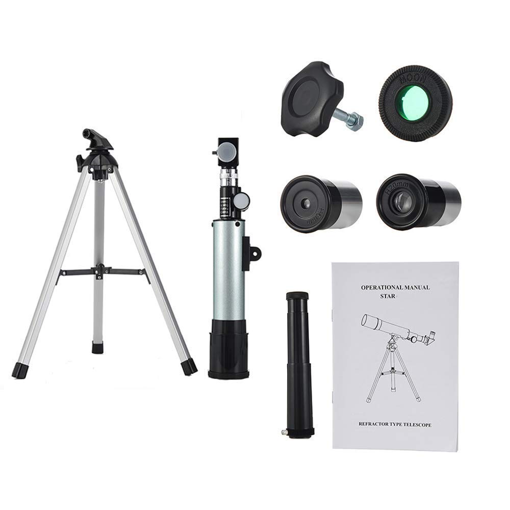 Teleskop dla dorosłych Dzieci dla początkujących, apertura 50 mm BAK4 Prism FMC Teleskop soczewkowy do astronomii Astronomiczny teleskop refraktorowy 360 mm z adapterem do smartfona i statywem do