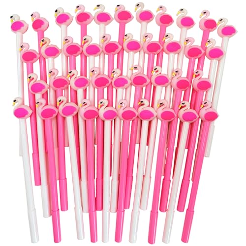 Stylos à encre gel flamant rose 0,5 mm, lot de 40 fournitures kawaii pour l'école