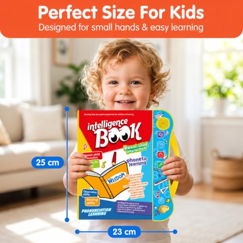Image of Eitheo Intelligence Sound Book for Kids with Marker - Interactive Talking Learning Book | Alphabets, Numbers, Shapes & Phonics | Musical Educational Toy for Boys & Girls 2-7 Years