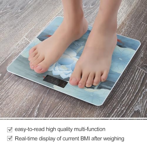 Báscula digital de baño con vidrio templado y pantalla LCD miniatura 5