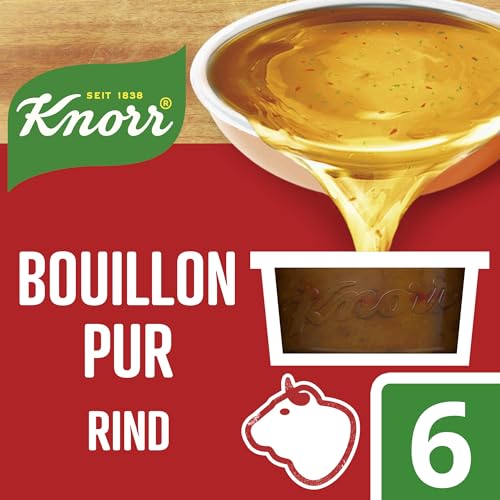 Knorr Bouillon Pur mit Rind leckere Rinderbrühe mit vollem Geschmack 6x 28 g