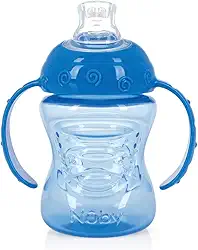 Nuby Copo de Treinamento com Alça e Super Bico de Silicone Azul