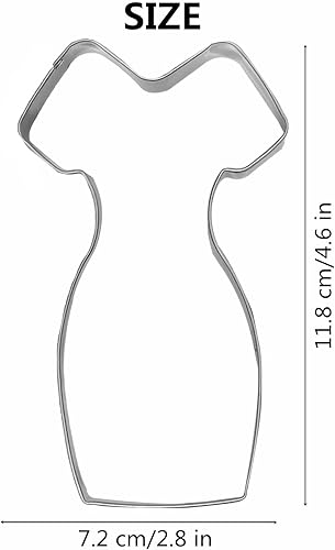 Vista 32 de Cortador de galletas en forma de vestido de gran tamaño, vestido de princesa sin tirantes de acero inoxidable, vestido de boda, cortador