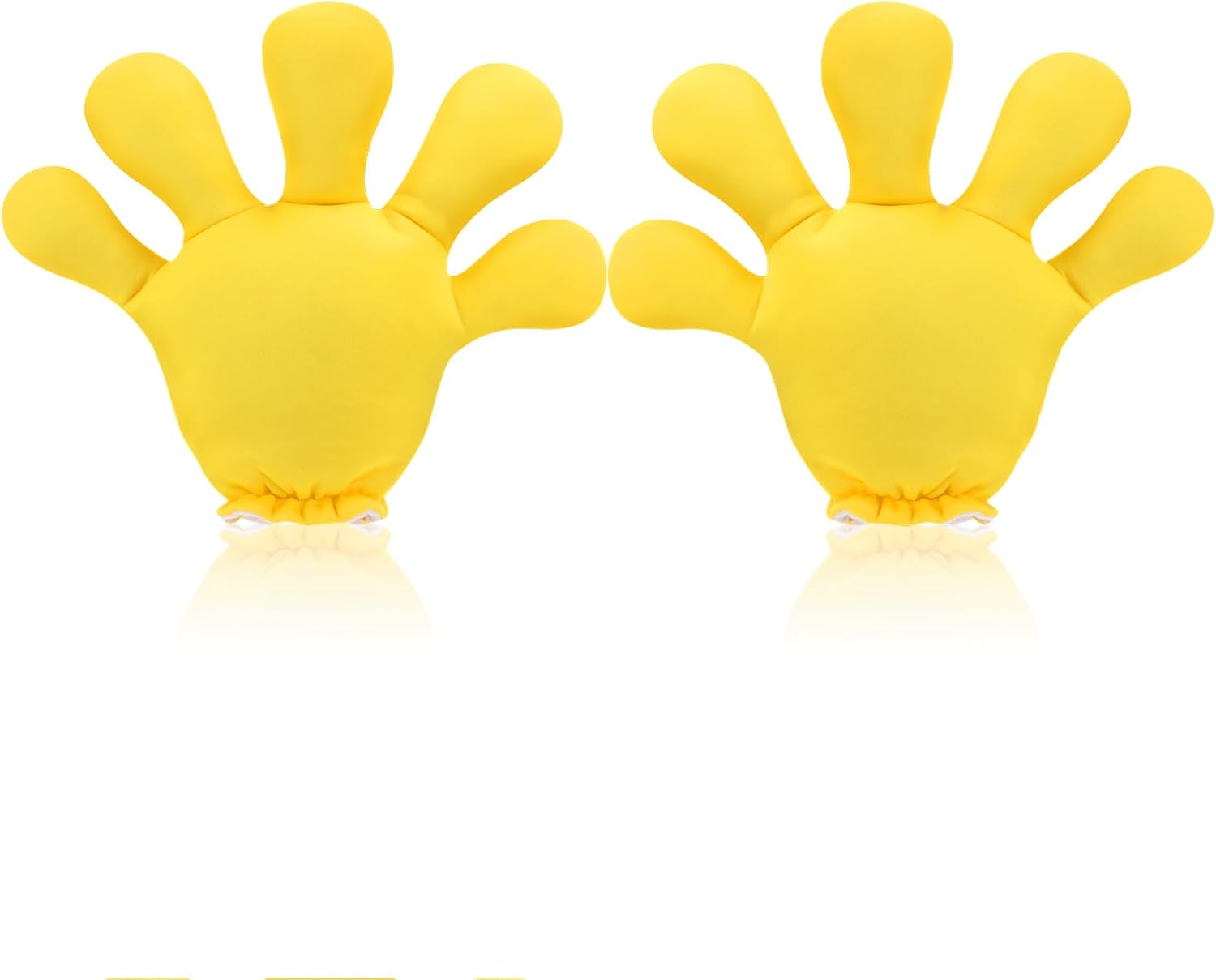 Geyoga 1 Pair 4 Pairs White Jumbo Cartoon Hands White Fingers Jumbo Cartoon Hands Halloween Costume Gloves Halloween Costume Accessory for Role Playing Party Small