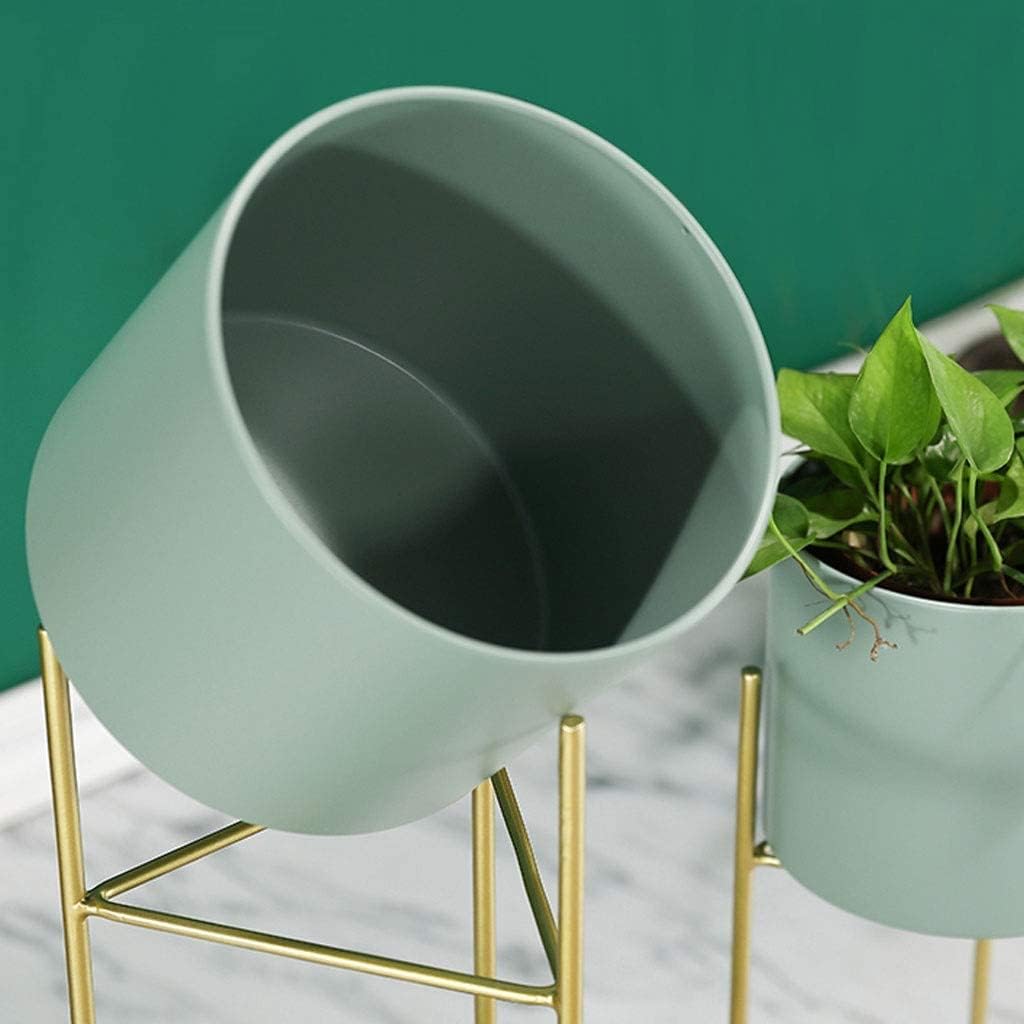 JvFbjLF Plant Stand Wrought Iron Floor Planter Balcony Multi-level Indoor Living Room Flower Pot Planter Flower Stand(Green,89cm)
