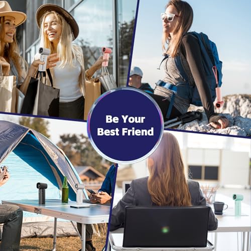 K-RUNMAN Portable Handheld Turbo Fan, 5 Gear Wind, Battery Operated, Up to 12 Working Hours, LED Display with Air Turbo Tech Cooling Fan for Outdoor Activities, Travel, Beach (Black) - Image 8