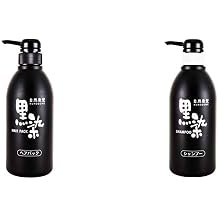 Set Purchase Black Hair Pack, 16.9 fl oz 500 ml & Black Rosa Headpo Black Dye Hair Shampoo, 16.9 fl oz 500 ml for Gray Hair Dye