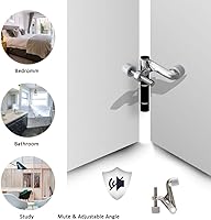 Vista 2 de Paquete de 2 topes de puerta con pasador de bisagra, ajustable y resistente de níquel cepillado de 2-3/8 x 15/16, práctico tapón de puerta