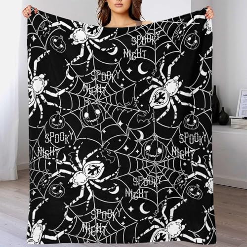 Plaid Halloween motif araignée stylisé pour réchauffer vos soirées en famille - 4