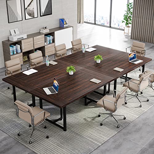 Tribesigns 70.8’’ Executive Desk Computer Desk For Home Office, Large Desk Wooden Seminar Table Industrial Workstation Business Furniture (Brown) #TOP5