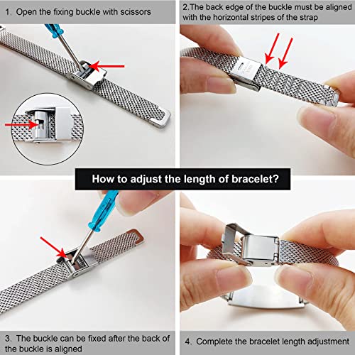 VNOX Width Medical Alert Bracelets for Men Free Engraving Adjustable Mesh Emergency Medical ID Bracelets - Thumbnail 6
