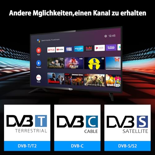 TuTu TUS42FD1A Fernseher 42 Zoll (106cm), Full HD Smart TV, Android TV mit WLAN, Bluetooth, APP Store, Chromecast, USB, HDMI, Triple Tuner DVB-C/S/S2/T/T2 – Bild 6