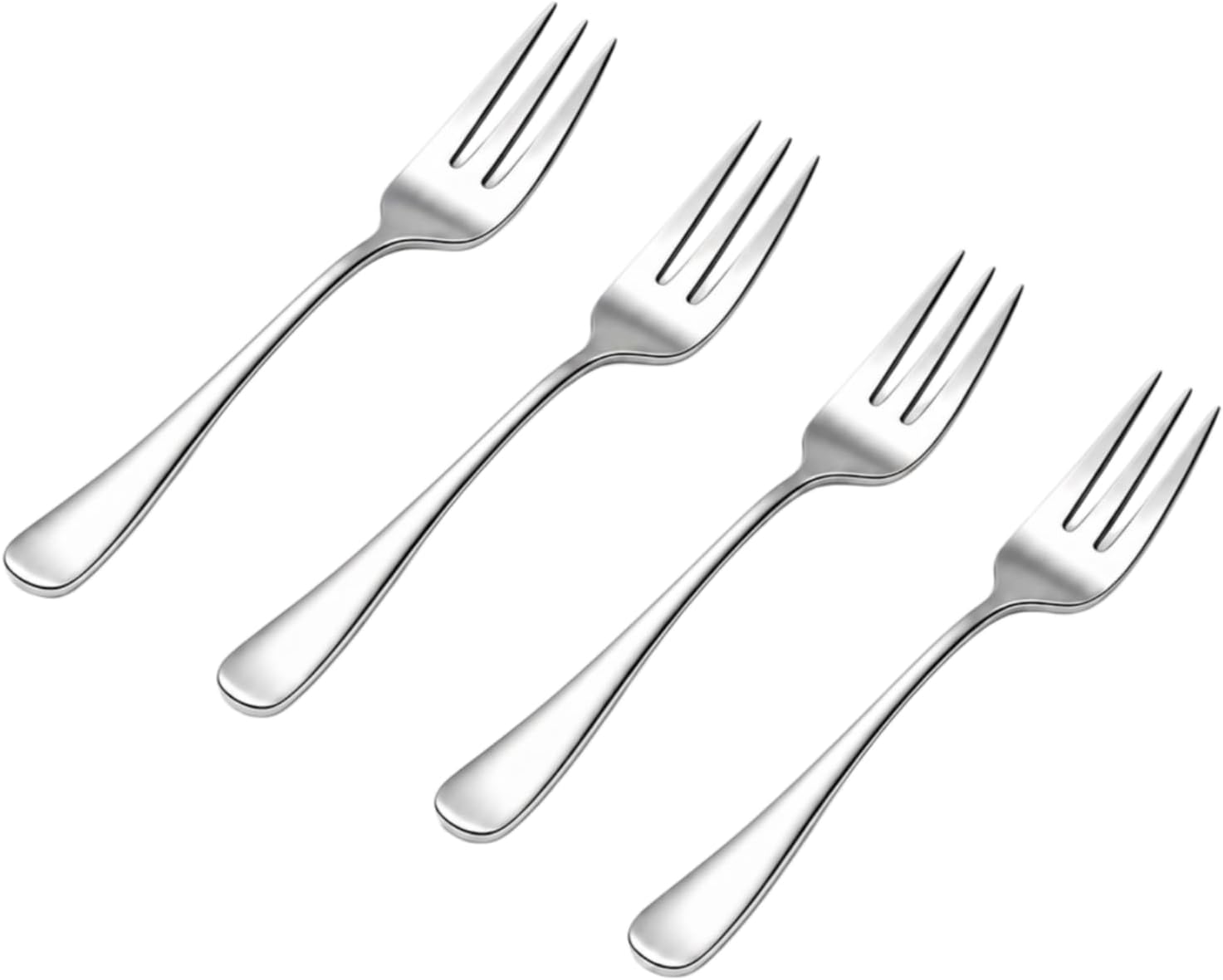 Dessert Forks Set of 4, 5.43" Stainless Steel Small Forks, Cake Pastry