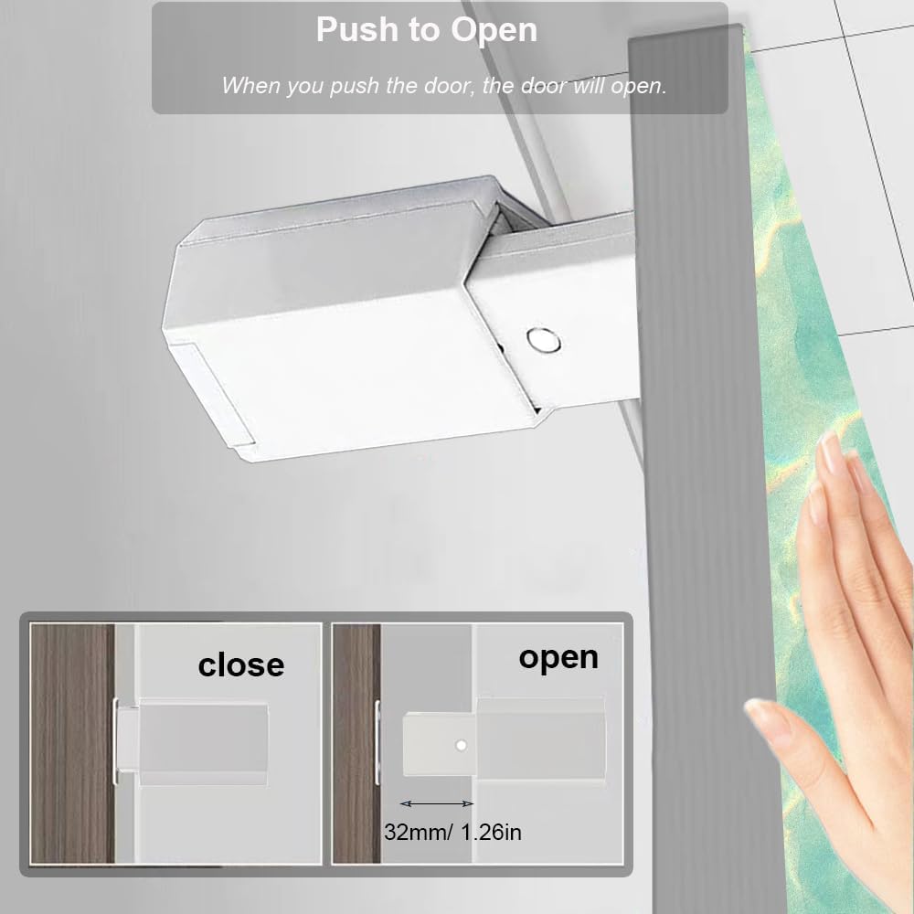 Push to Open Door Latch Cabinet Hardware ZKRIOC 5 Pack Magnetic Push Latch & Lock Heavy Duty for Hidden Door Drawer Push Release Tip on Strong Pop Out, White