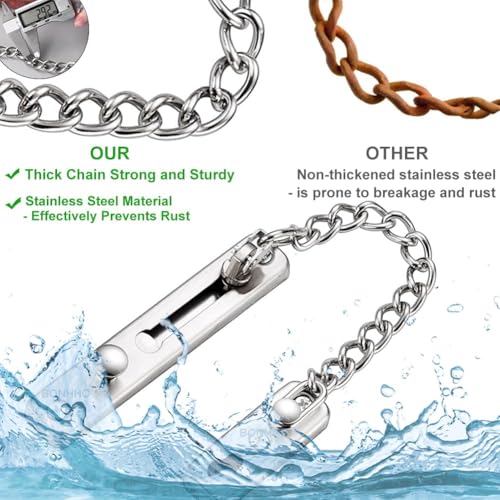 Türkette Türsicherheitskette Türkette Sicherheitsschloss,Tür Kette Edelstahl, Sicherheitskette Türschloss Innentür für Schützen Sie die Wohnsicherheit (Silber)