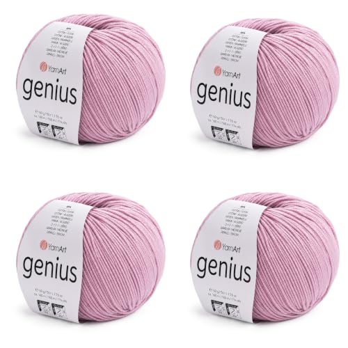 Image of YarnArt Genius Soft Cotton Blend Yarn, 4 Pack (1.76 oz / 174 Yds)
