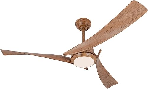 Miniatura 1 de REVOICI Ventilador de techo de 52 pulgadas con luces y control remoto regulables de temperatura tricolor motor reversible silencioso ventiladores de