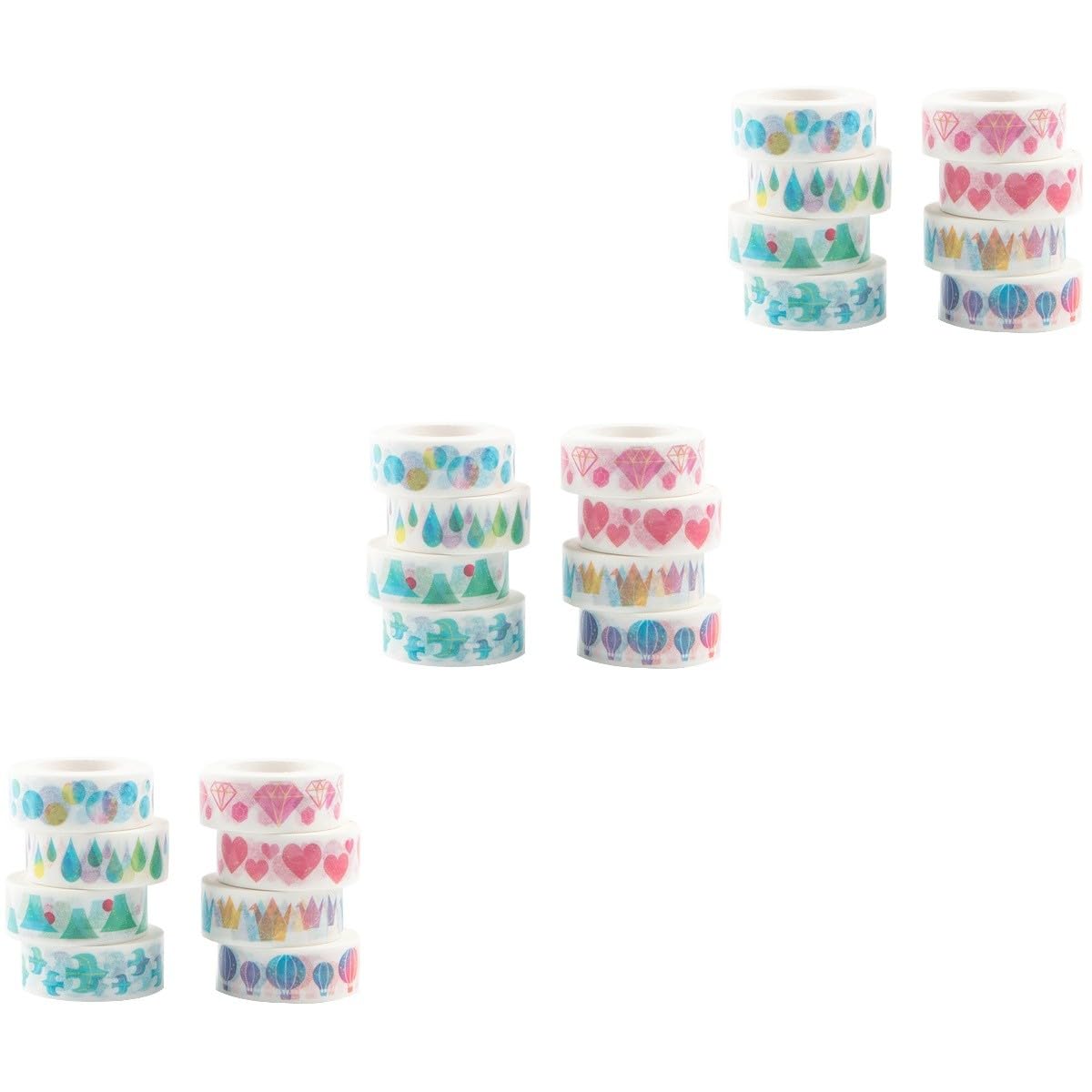 VILLCASE 24pezzi Nastro Adesivo Wasabi Da Nastro Decorativo Per Scrapbooking e Fai Da Te Per Organizzare Planner e Decorare Oggetti Confezione Variegata