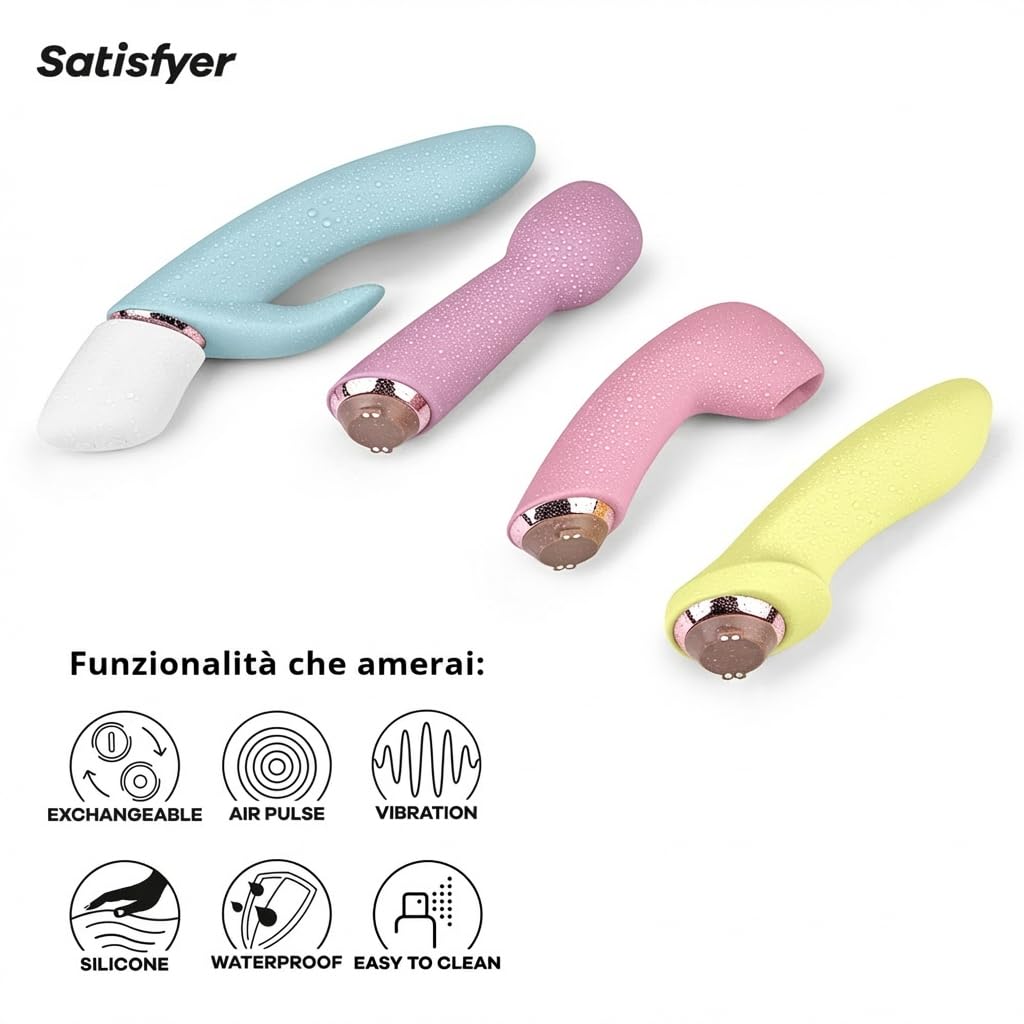 Set di Vibratori Satisfyer Marvelous Four | 4 pezzi di sex toys per donne inclusi quattro Satisfyer | Best Of dei Sex Toys | Set di vibratori erotici | Stimolazione impermeabile (IPX7)