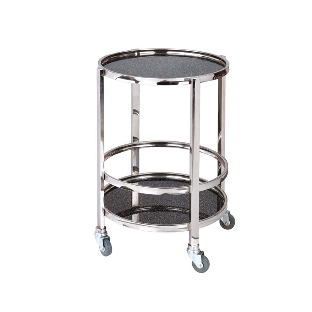 Carrello di servizio a doppio livello in acciaio inox, multifunzione, per ristoranti ed eventi