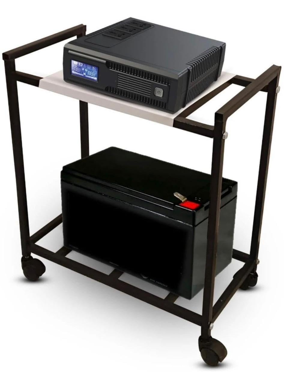 Inverter Trolley for Home, Metal Inverter Battery Trolley Stand, Heavy Duty Inverter Cart with Wheels, Movable Battery Trolley, Inverter Stand for Home Use, Black-image-14