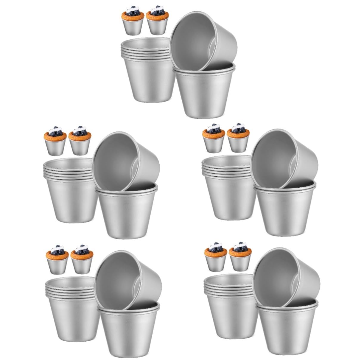 Cabilock Lot De 5 Moules À Muffins Antiadhésifs 8 Pièces X 5