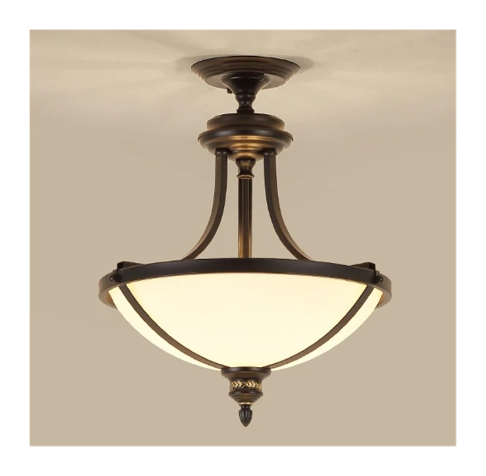 Lustre LED rétro noir style américain moderne pour éclairage salon et couloir