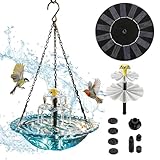 Wasserbrunnen für Vogelbad - dekorativ mit Pumpe und Sprühdüse - Outdoor Vogelbad mit Solarzellenpumpe - für Kolibrier, Finks und andere Wild für den Garten, Teich oder Terrasse